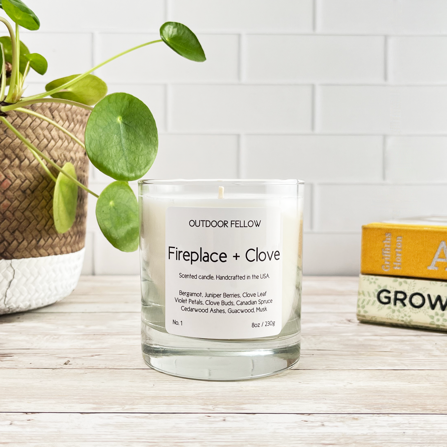 Fireplace and Clove scented candle