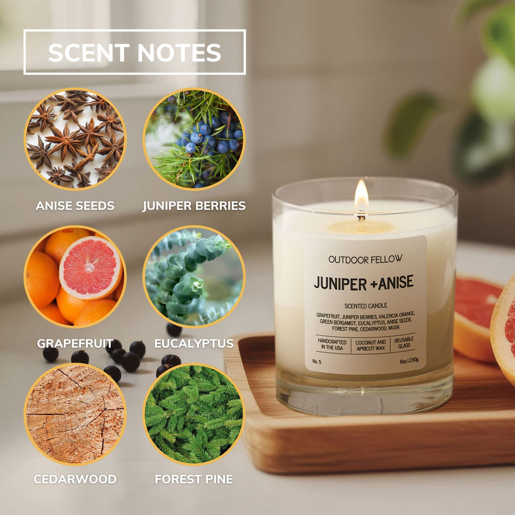 Scent notes of anise seeds, juniper berries, grapefruit, eucalyptus, cedarwood and forest pine.