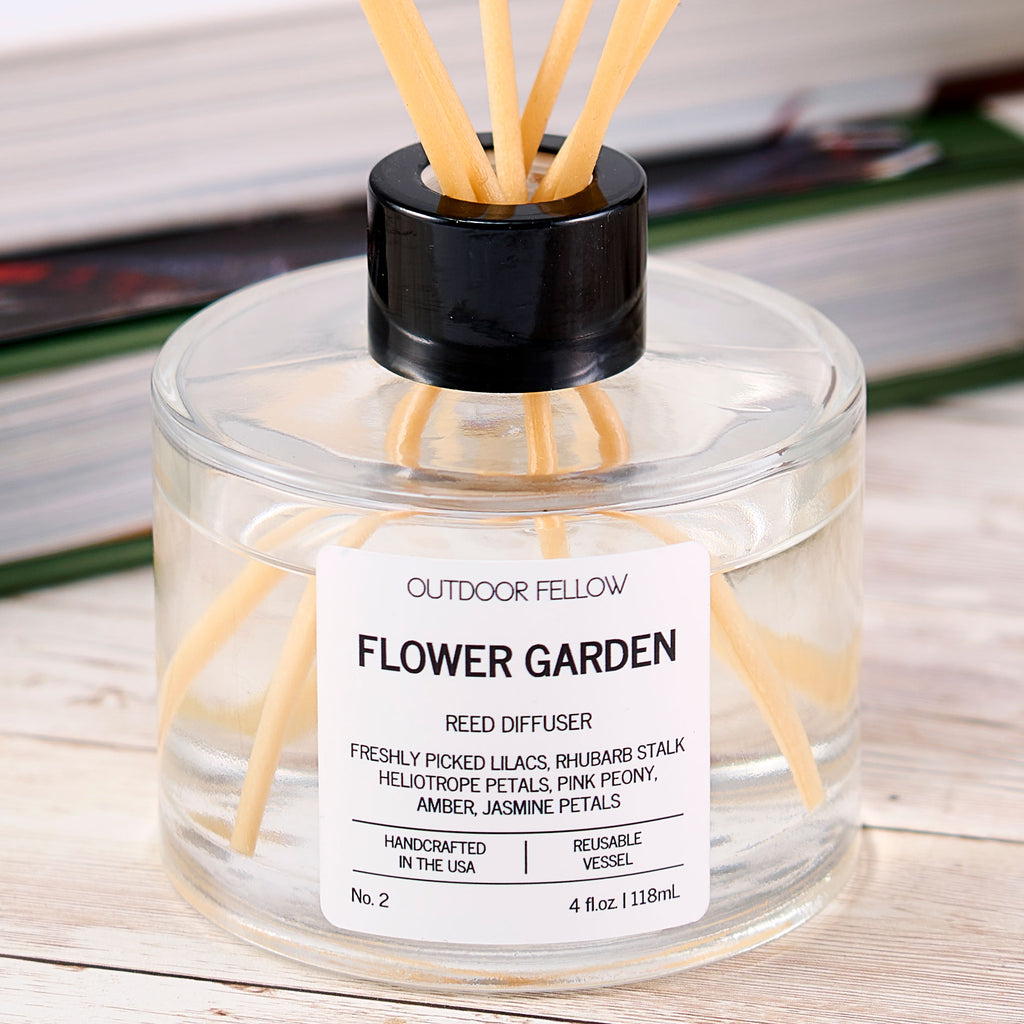Close-up of Flower Garden reed diffuser