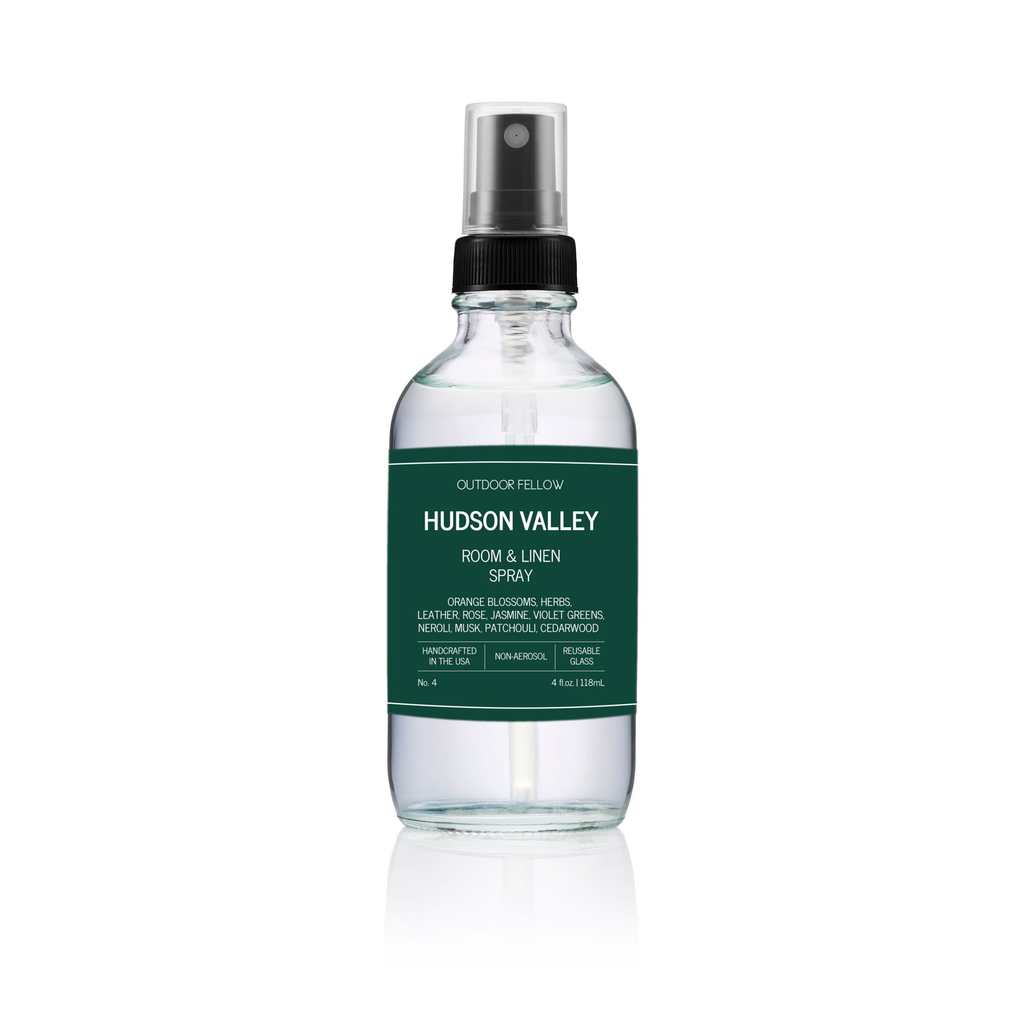 Hudson Valley room and linen spray bottle on a white background