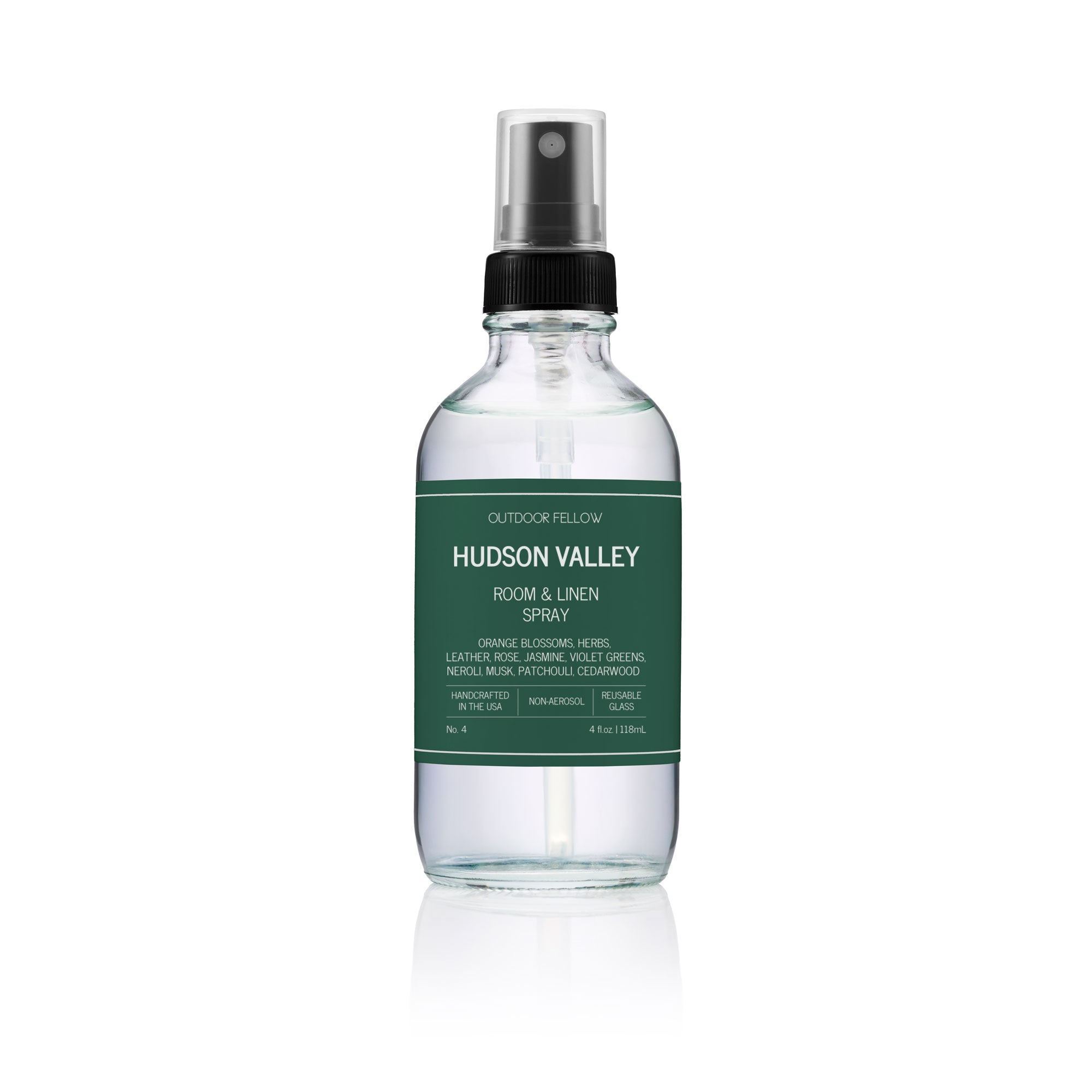 Hudson Valley room and linen spray bottle on a white background