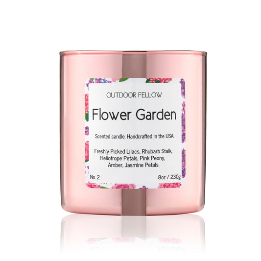 Flower Garden scented candle in rose gold vessel