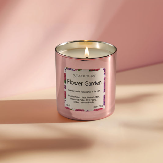 Flower Garden scented candle in limited edition rose gold vessel