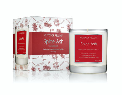 Spice Ash scented candle and packaging