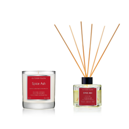 Spice Ash scented candle and reed diffuser