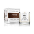 Woods scented candle with packaging