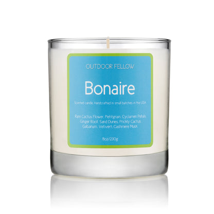 Bonaire scented candle on white background