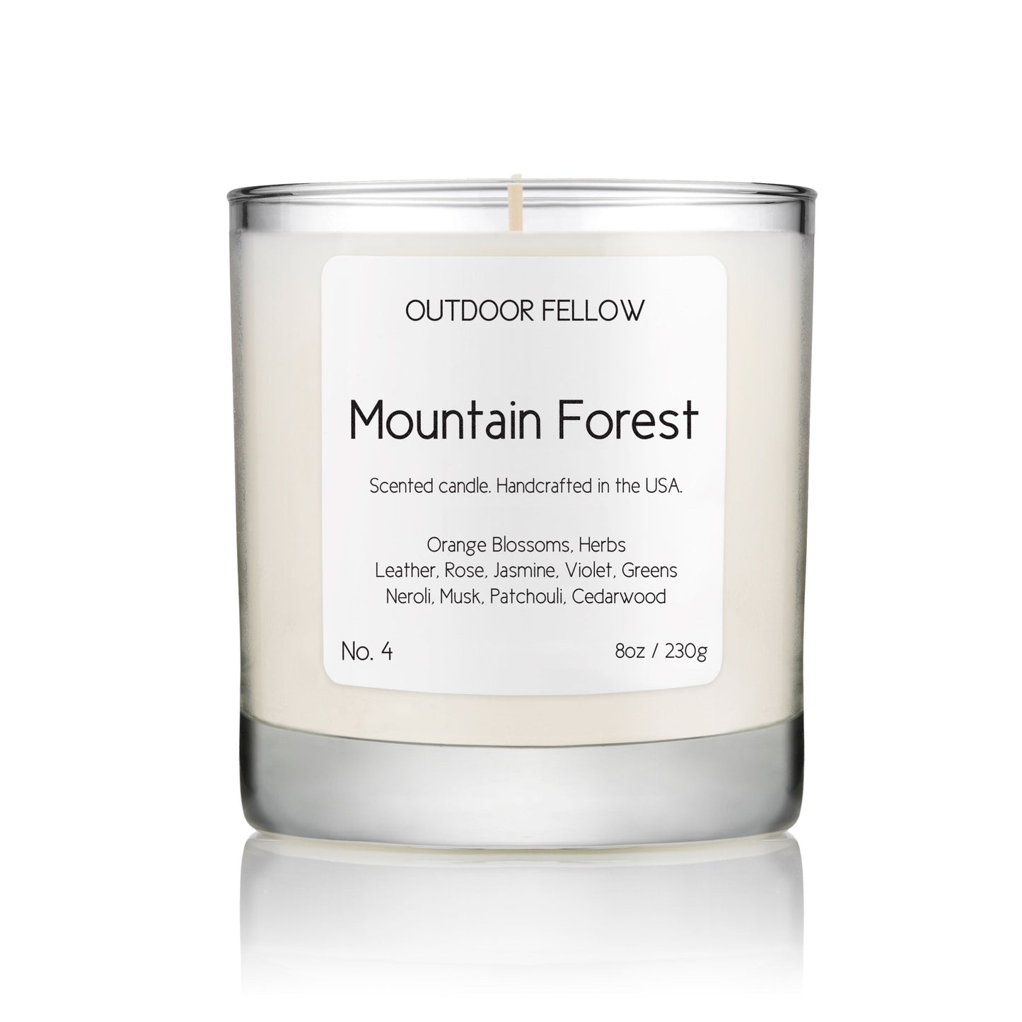 Mountain Forest scented candle on white background