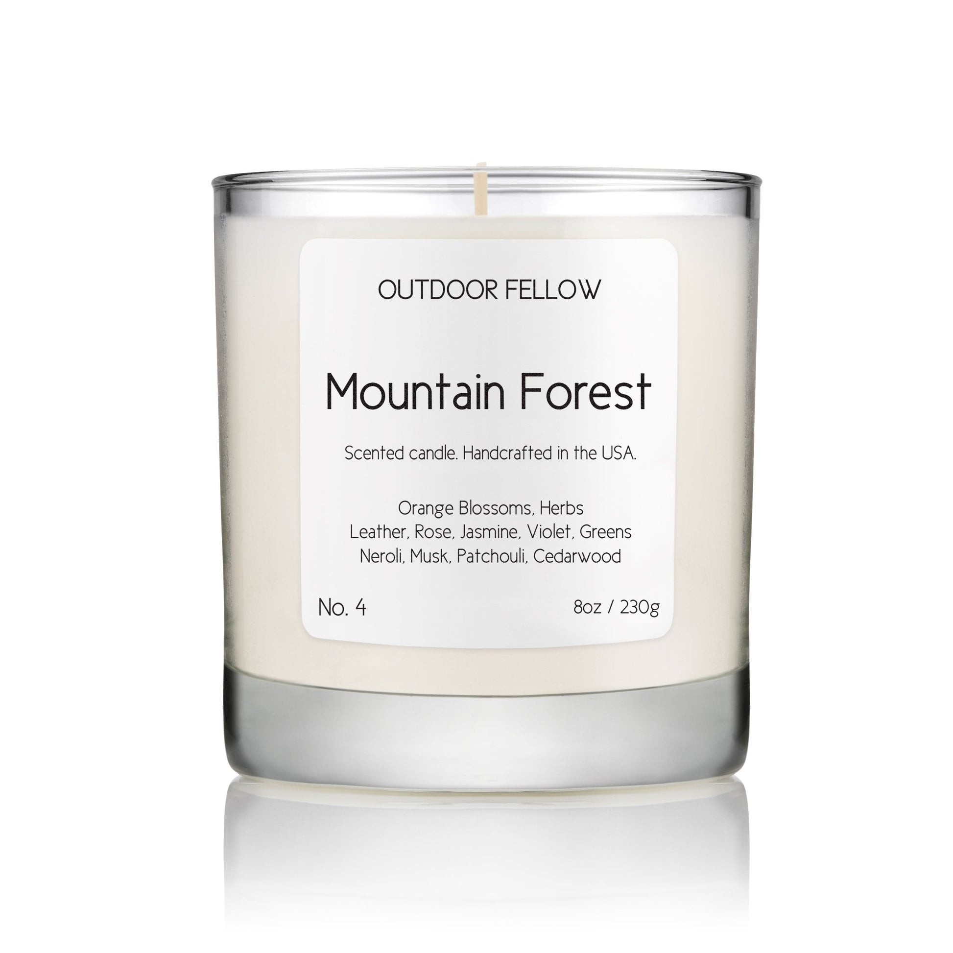 Mountain Forest scented candle on white background