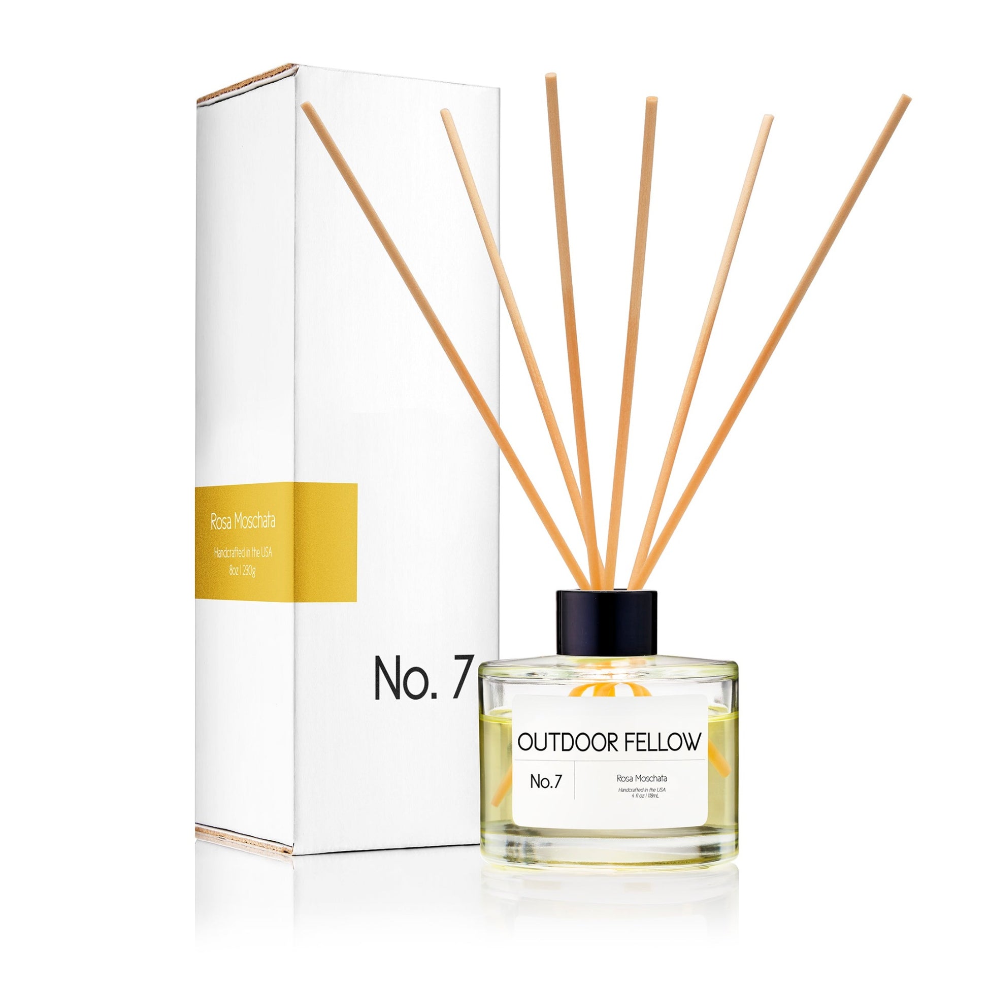 No.7 Rosa Moschata reed diffuser with packaging